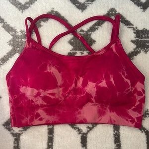 NWOT Peachy Bunz Sports Bra S Pink Marble